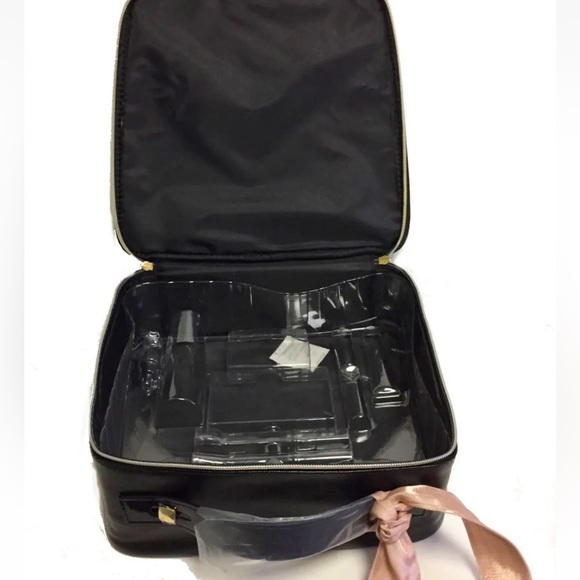 Lancôme Travel Cosmetic Bag Train Case w Pink Sash NEW - Picture 7 of 10